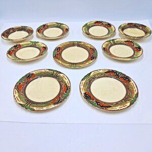 Myott Son & Co Hanley ENGLAND'S COUNTRYSIDE 3 Plates-4 saucers - 2 Fruit Bowls